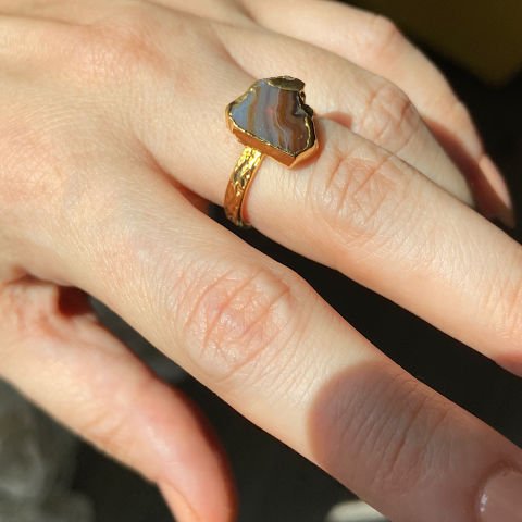 Peri Bacaları Agat Doğal Taş Yüzük