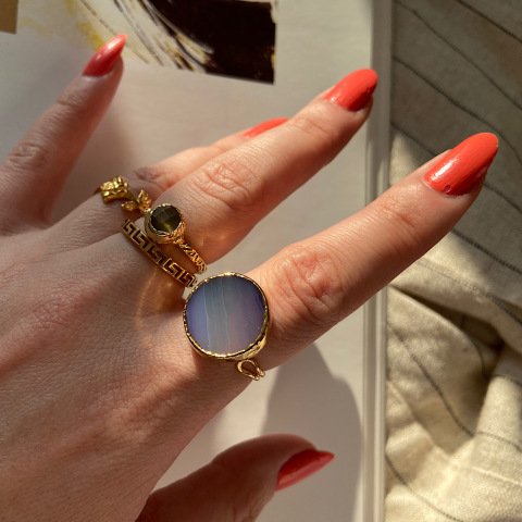 Salda Gölü 2 Agat Doğal Taş Yüzük