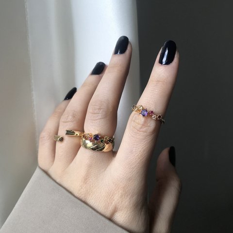 Renkli Zirkon Taşlı Yüzük