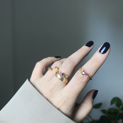 Renkli Zirkon Taşlı Yüzük