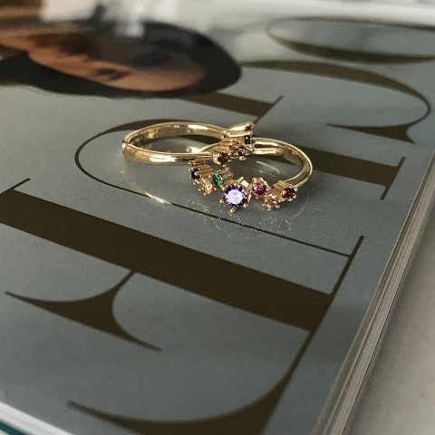 Renkli Zirkon Taşlı Yüzük