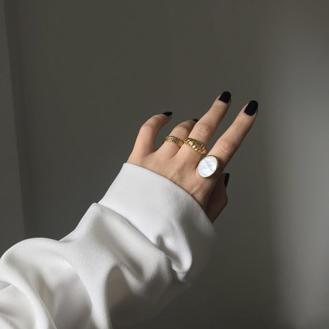 Oval Sedef Taş Yüzük