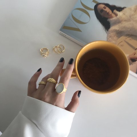 Oval Sedef Taş Yüzük