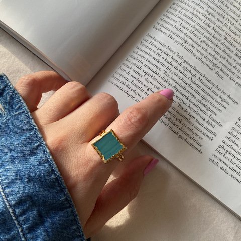 İzlanda Agat Doğal Taş Yüzük