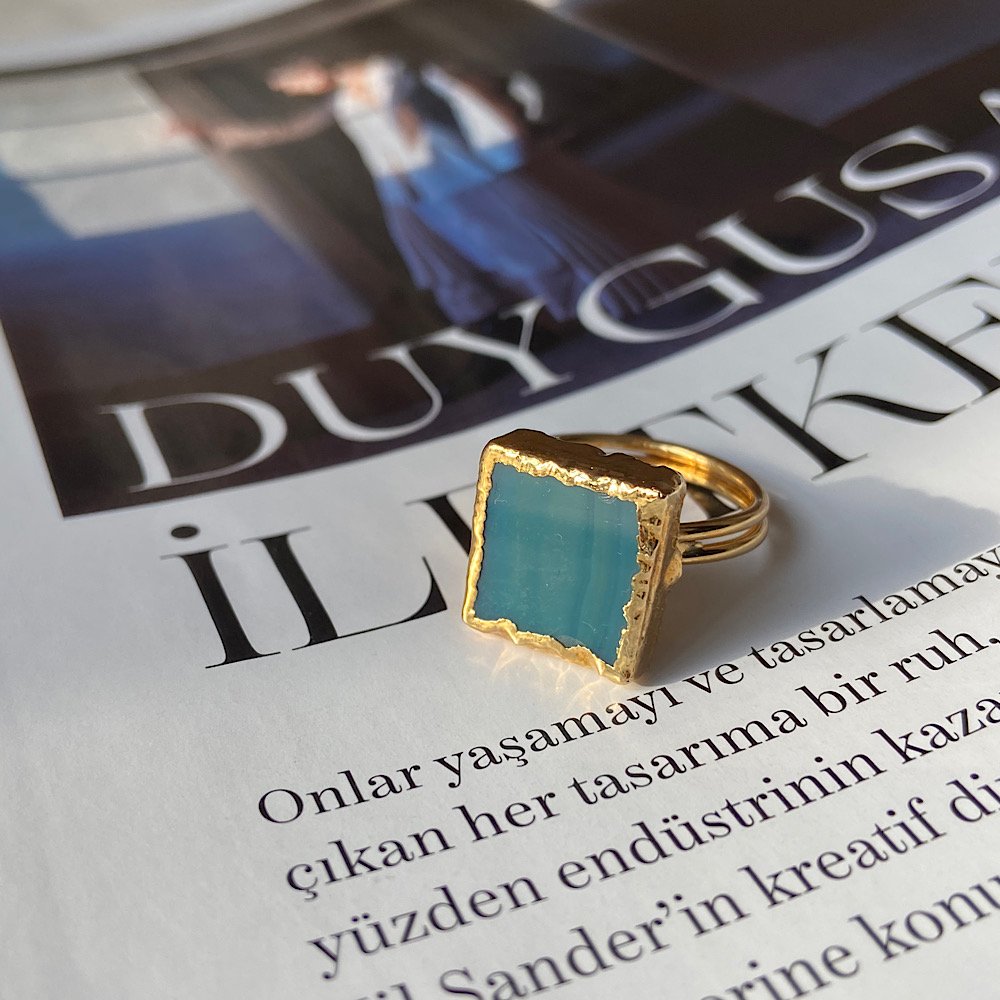 İzlanda Agat Doğal Taş Yüzük