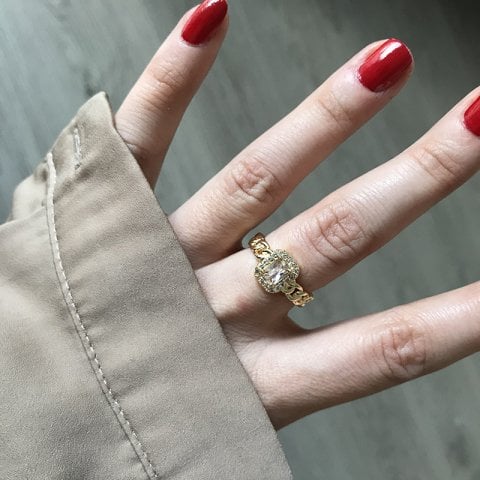 Baget Taşlı Zincir Yüzük