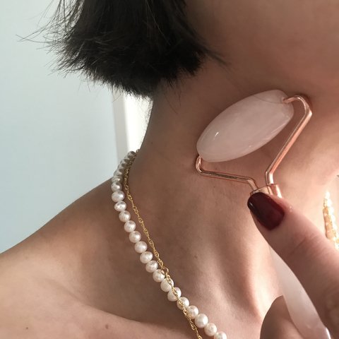 Pembe Kuvars Doğal Taş Face Roler