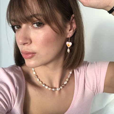 Heart Of Simonetta Pembe Küpe