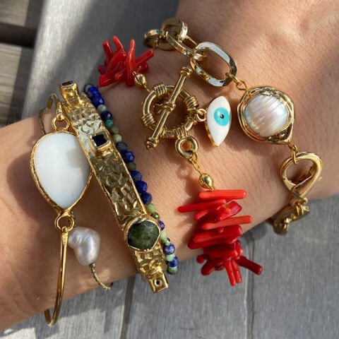 Kırmızı Mercan Göz Bileklik