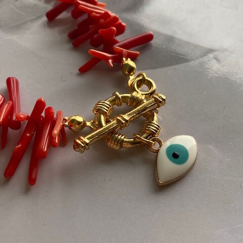 Kırmızı Mercan Göz Bileklik