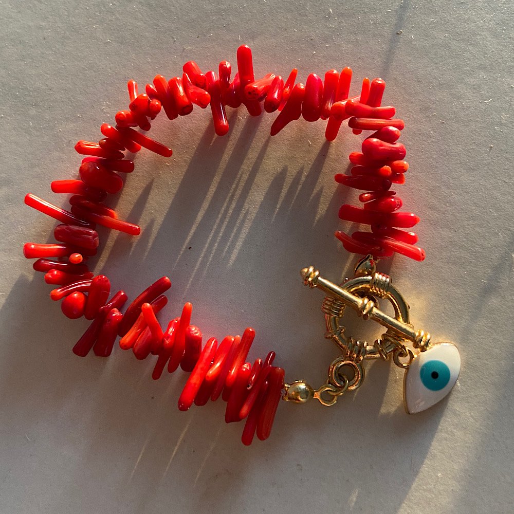 Kırmızı Mercan Göz Bileklik