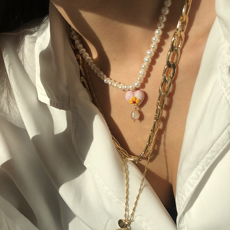 Heart Of Simonetta Pembe kolye