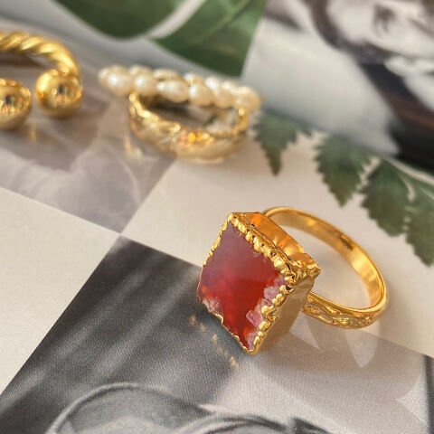 Texas 2 Agat Doğal Taş Yüzük