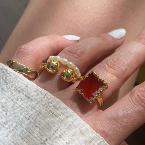 Texas 2 Agat Doğal Taş Yüzük