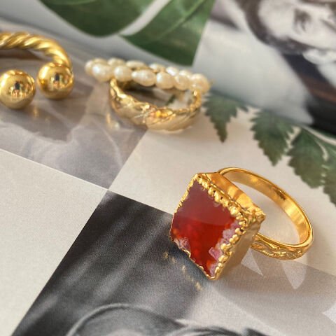 Texas 2 Agat Doğal Taş Yüzük