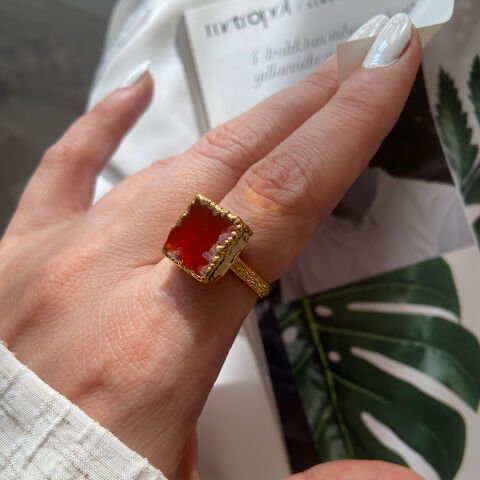 Texas 2 Agat Doğal Taş Yüzük