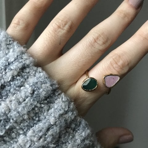 Amazon 2 Agat Doğal Taş Yüzük