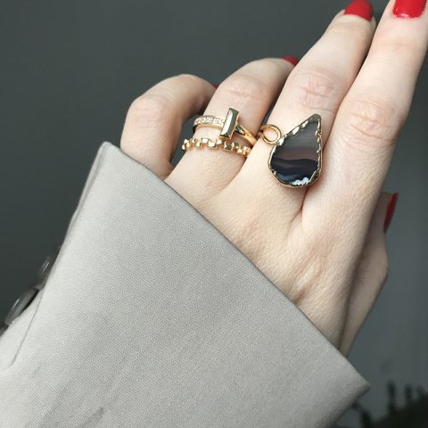 Çığlık Agat Doğal Taş Yüzük