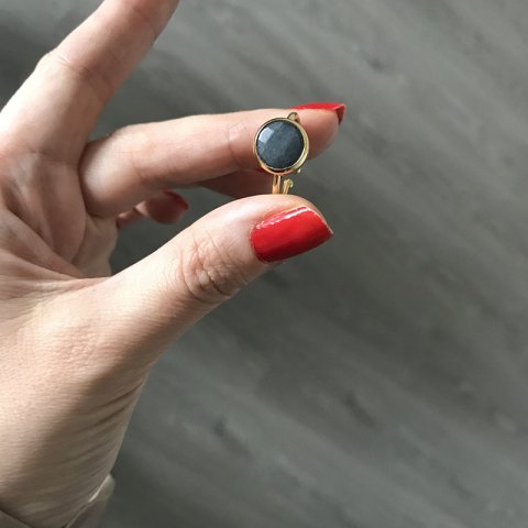 Gri Fasetli Akik Taş Yüzük