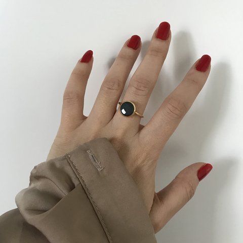 Gri Fasetli Akik Taş Yüzük