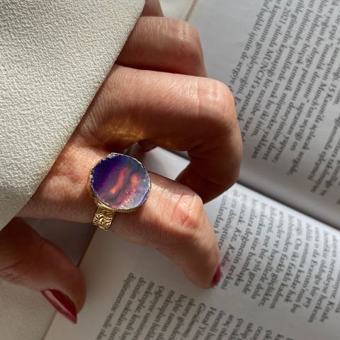 Procida 3 Agat Doğal Taş Yüzük