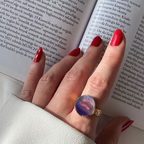 Procida 3 Agat Doğal Taş Yüzük