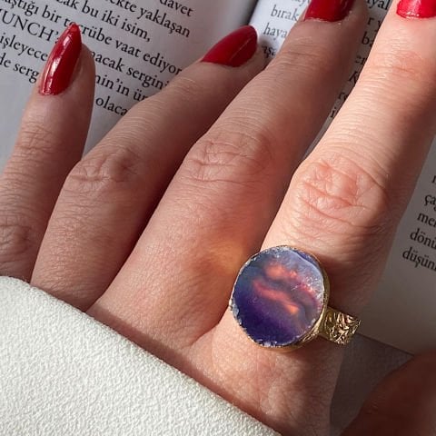 Procida 3 Agat Doğal Taş Yüzük