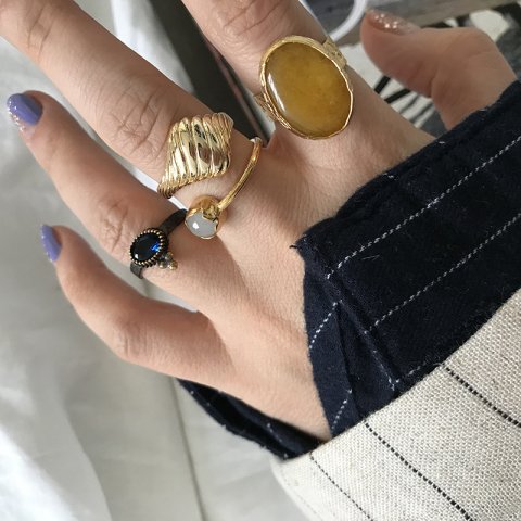 Gece Mavisi Zirkon Vintage Yüzük