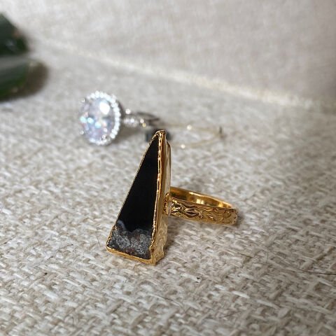 Jotunheimen Mountain Agat Doğal Taş Yüzük