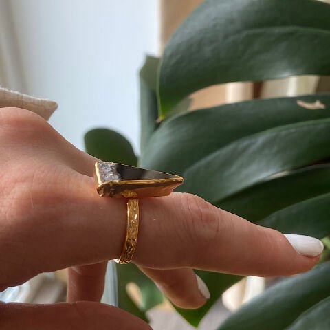 Jotunheimen Mountain Agat Doğal Taş Yüzük