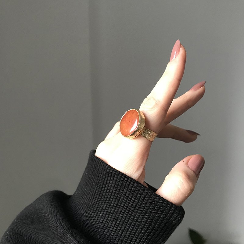 Karnelyan Doğal Taş Yüzük