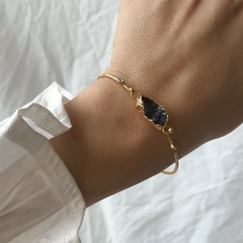 Druzy Doğal Taşlı Kelepçe Bileklik