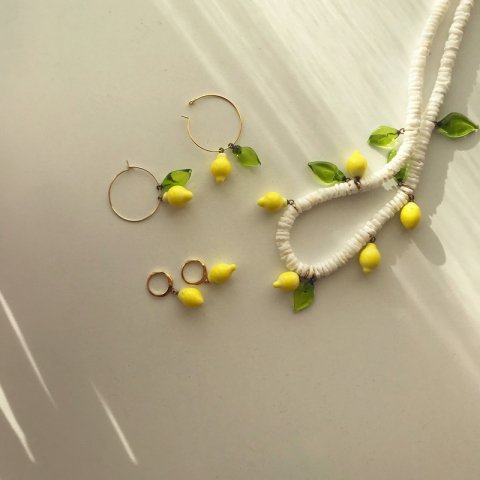 Limon Küpe Yapraklı