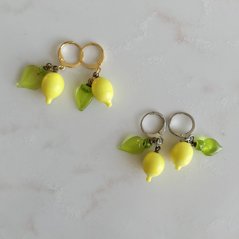 Limon Küpe Yapraklı