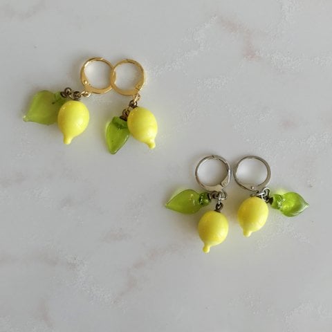 Limon Küpe Yapraklı