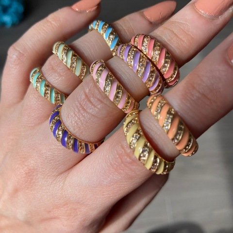 Taşlı Mineli Burgu Yüzük