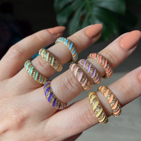 Taşlı Mineli Burgu Yüzük