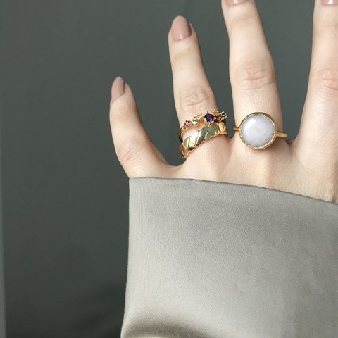 Opak Pembe Kuvars Doğal Taş Yüzük