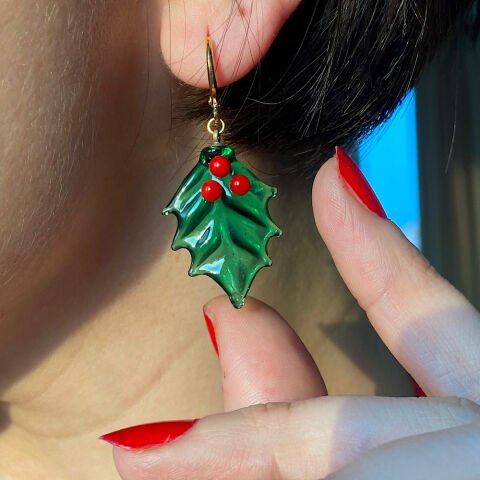 Kokina Murano Cam Küpe ve Kolye Set