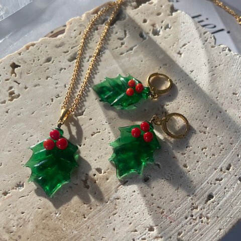 Kokina Murano Cam Küpe ve Kolye Set