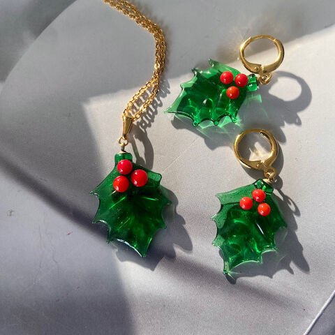 Kokina Murano Cam Küpe ve Kolye Set