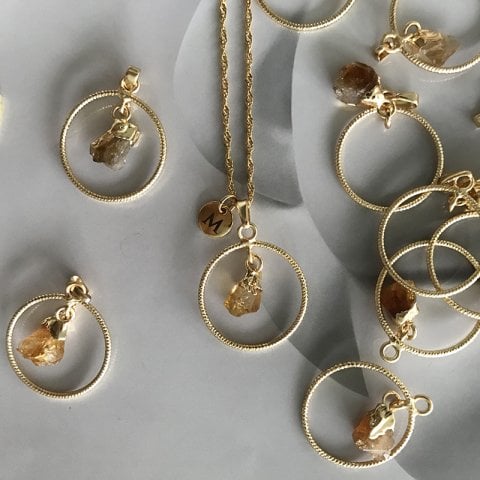 Sitrin Doğal Taş Kolye