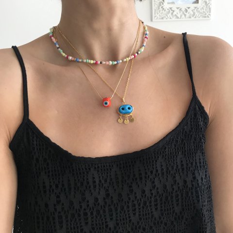 Kırmızı Murano Kolye