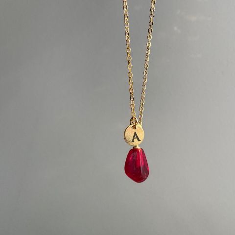 İki Harfli Nar Tanesi Kolye