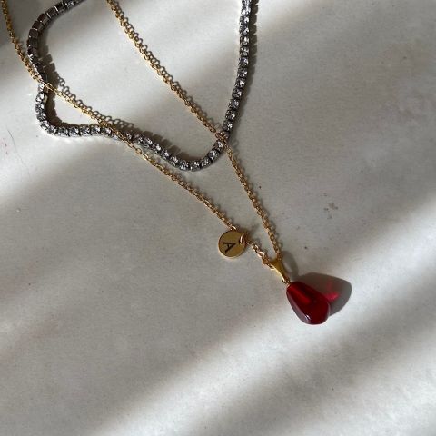 İki Harfli Nar Tanesi Kolye