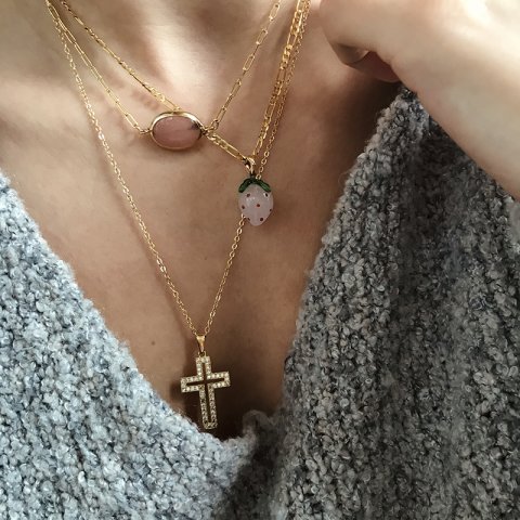 Pembe Kuvars Choker Kolye