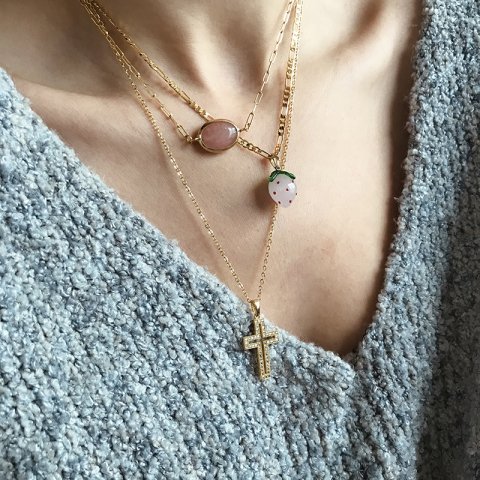 Pembe Kuvars Choker Kolye