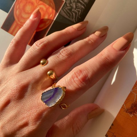 Le Spezia 4 Agat Doğal Taş Yüzük