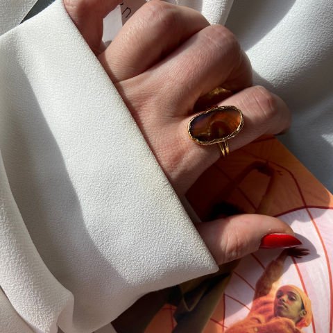 Dubai Agat Doğal Taş Yüzük