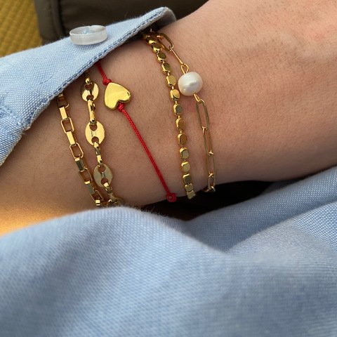 Gold Hematit Kalp Bileklik